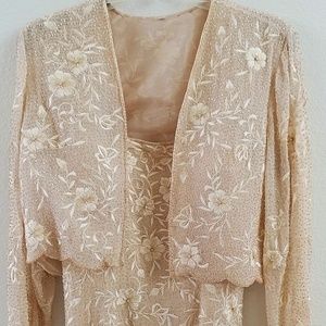 Beaded & Embroidered Lng Evening Gown w/jacket
